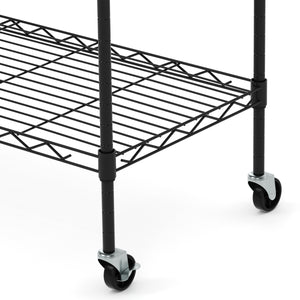 Regal Metall höhenverstellbar auf Rollen 76 x 35 x 154 cm schwarz