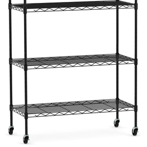 Regal Metall höhenverstellbar auf Rollen 76 x 35 x 154 cm schwarz