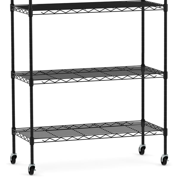 Regal Metall höhenverstellbar auf Rollen 76 x 35 x 154 cm schwarz