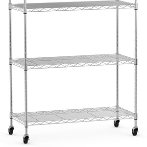 Regal Metall höhenverstellbar auf Rollen 76 x 35 x 154 cm silber