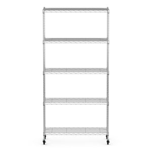 Regal Metall höhenverstellbar auf Rollen 76 x 35 x 154 cm silber