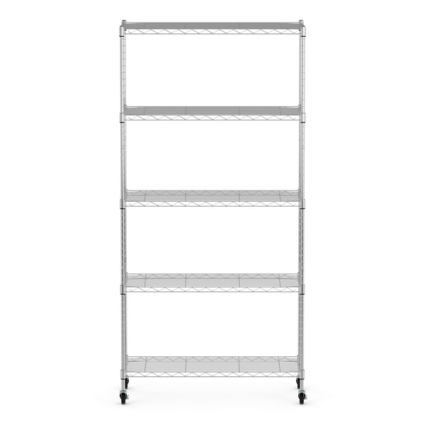 Regal Metall höhenverstellbar auf Rollen 76 x 35 x 154 cm silber