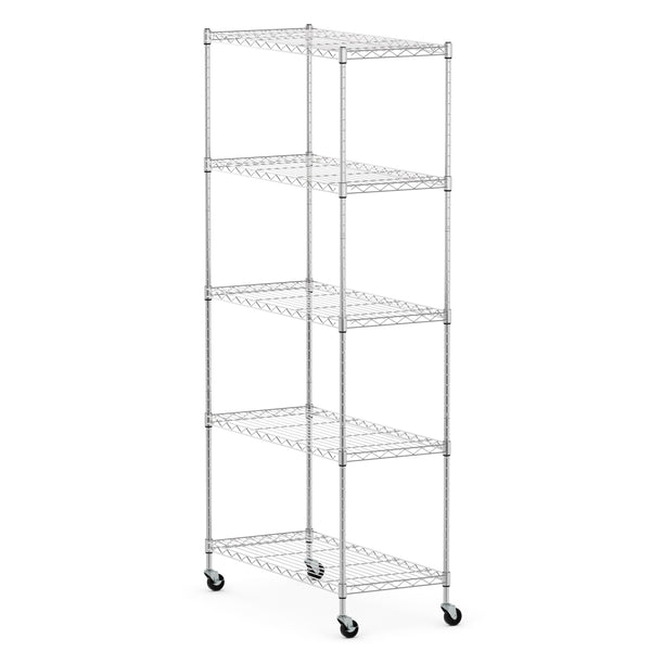 Regal Metall höhenverstellbar auf Rollen 76 x 35 x 154 cm silber
