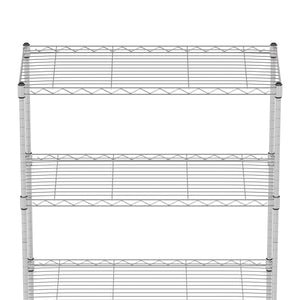 Regal Metall höhenverstellbar auf Rollen 76 x 35 x 154 cm silber