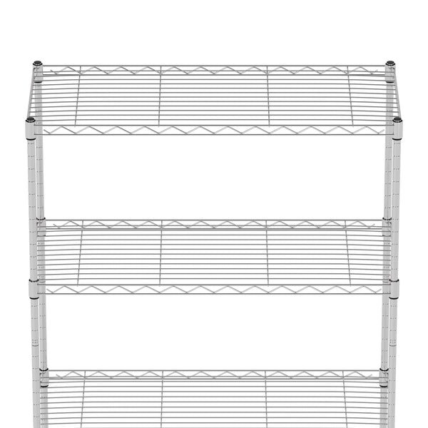 Regal Metall höhenverstellbar auf Rollen 76 x 35 x 154 cm silber