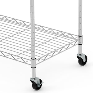 Regal Metall höhenverstellbar auf Rollen 76 x 35 x 154 cm silber