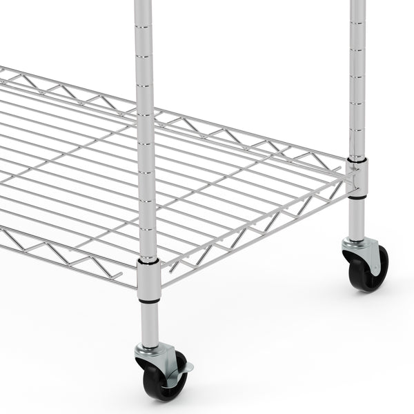 Regal Metall höhenverstellbar auf Rollen 76 x 35 x 154 cm silber