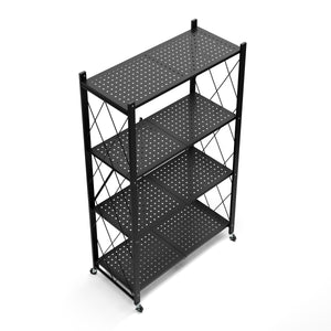 Regal Metall klappbar auf Rollen 71 x 126 cm schwarz
