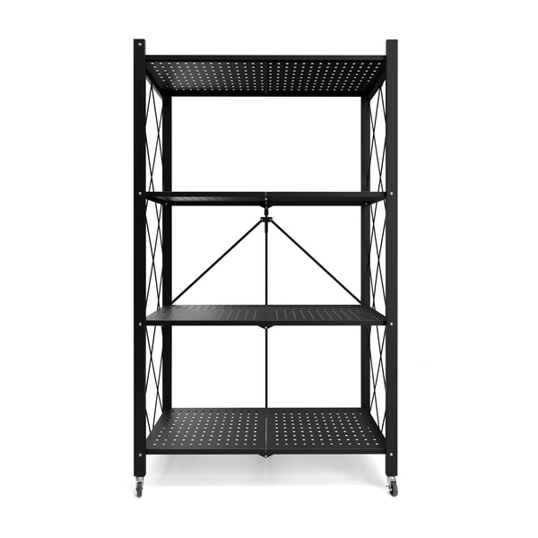 Regal Metall klappbar auf Rollen 71 x 126 cm schwarz