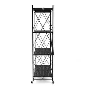 Regal Metall klappbar auf Rollen 71 x 126 cm schwarz