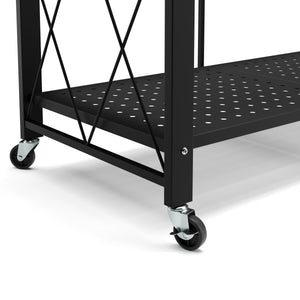 Regal Metall klappbar auf Rollen 71 x 126 cm schwarz