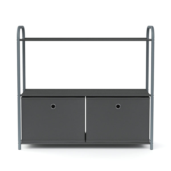 Regal mit 2 Aufbewahrungsboxen 79 x 72 cm anthrazit