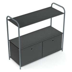 Regal mit 2 Aufbewahrungsboxen 79 x 72 cm anthrazit