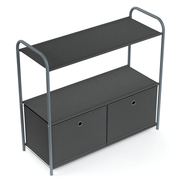 Regal mit 2 Aufbewahrungsboxen 79 x 72 cm anthrazit