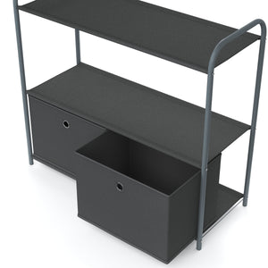Regal mit 2 Aufbewahrungsboxen 79 x 72 cm anthrazit