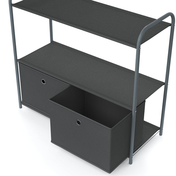 Regal mit 2 Aufbewahrungsboxen 79 x 72 cm anthrazit
