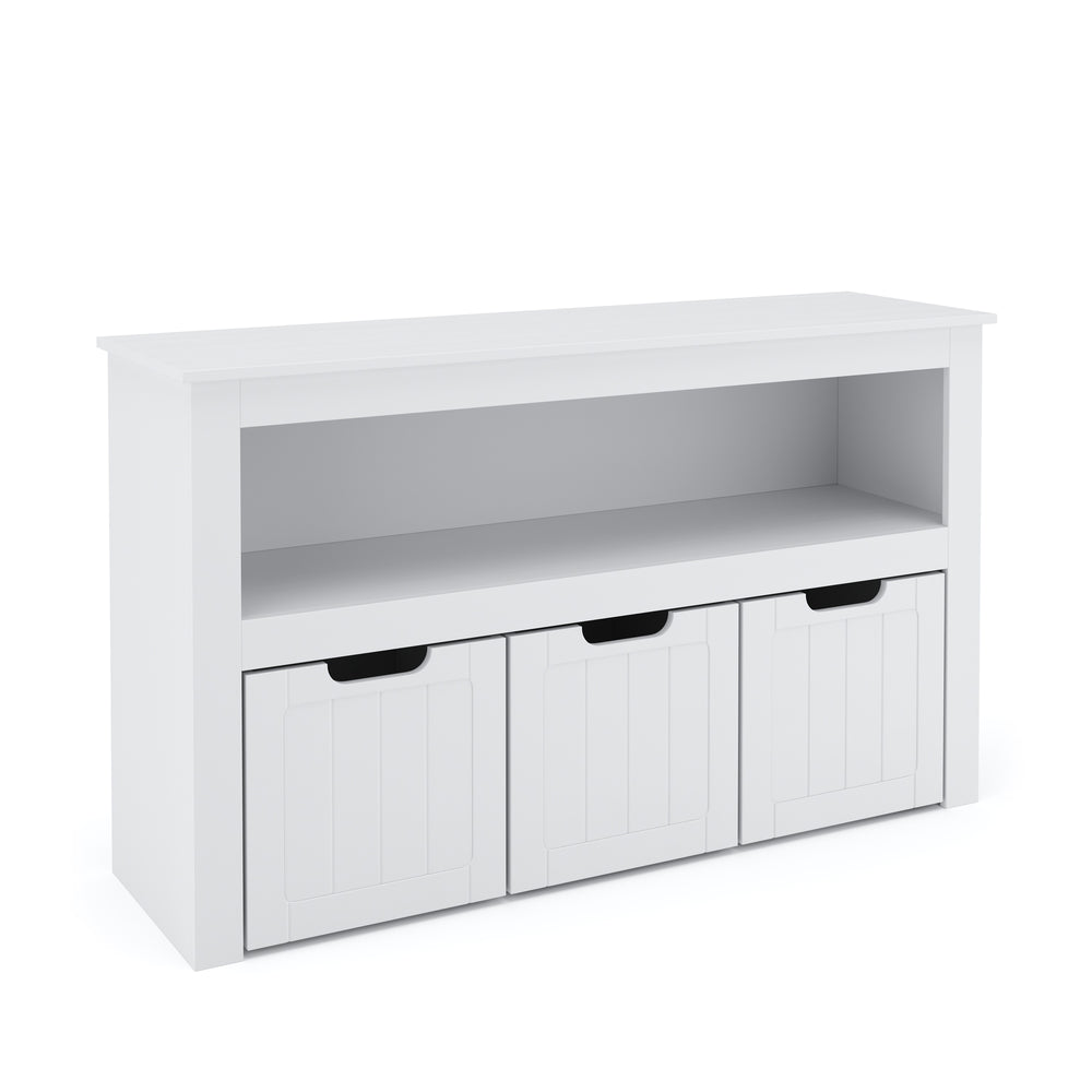 Scaffale con scatole per cameretta bambini, 100 x 60 cm, bianco