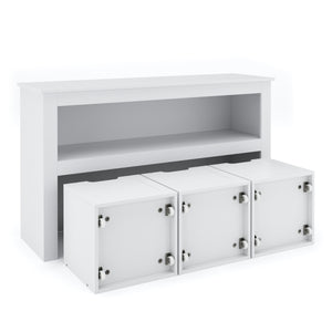 Regal mit Boxen Kinderzimmer 100 x 60 cm weiss