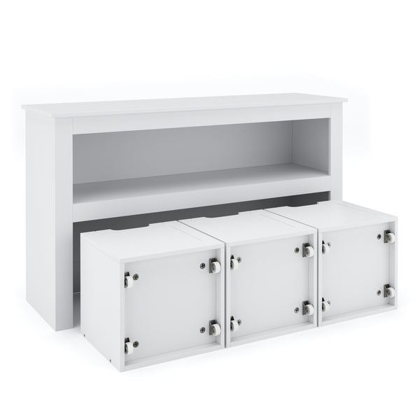 Regal mit Boxen Kinderzimmer 100 x 60 cm weiss