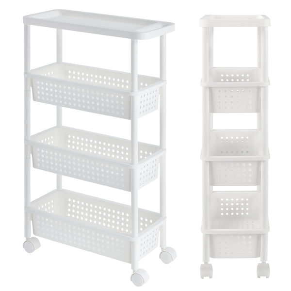 Rollregal 100x22x48cm Rollwagen Weiss