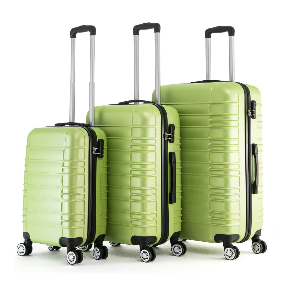 Valigia da viaggio rigida, set da 3 pezzi, verde 