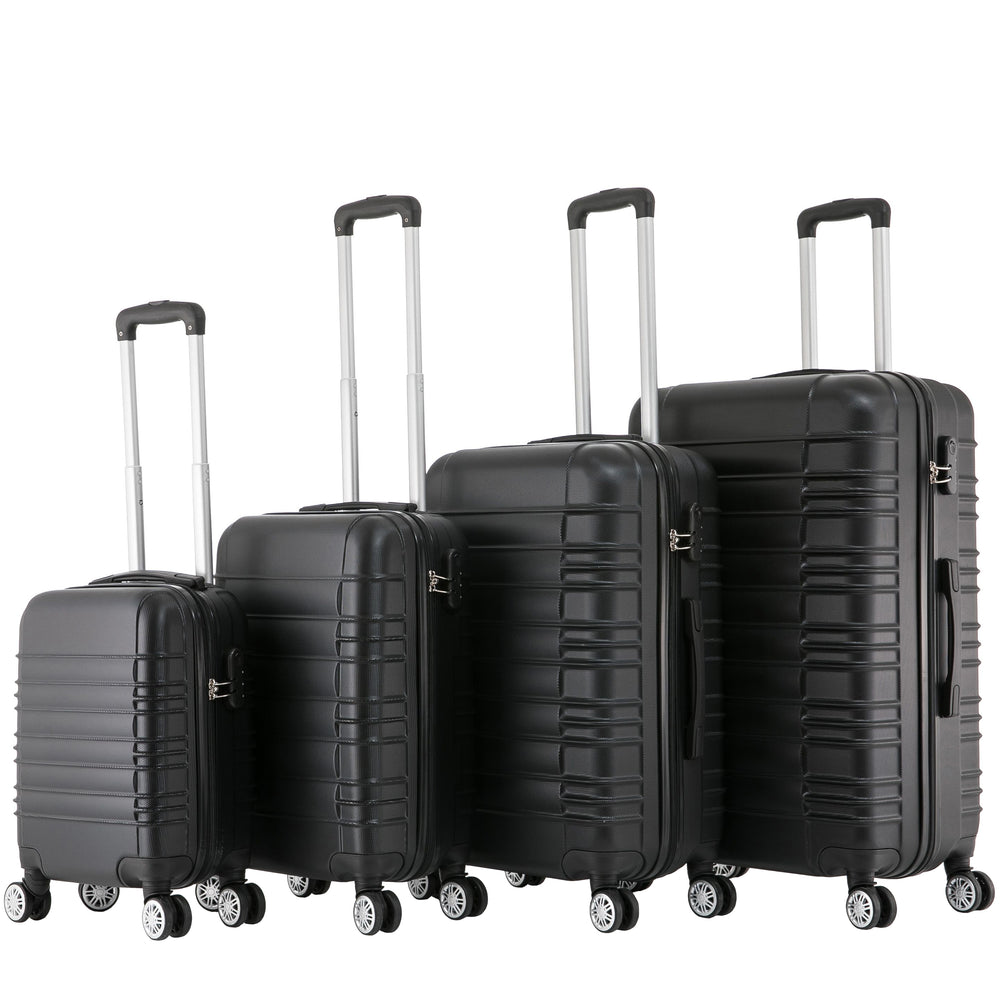 Valigia da viaggio rigida, set da 4 pezzi, nera