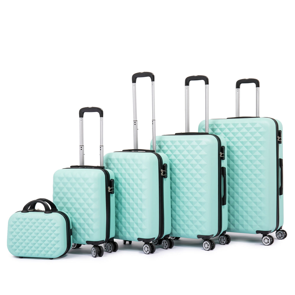 Valigia da viaggio rigida AMY set da 5 pezzi menta