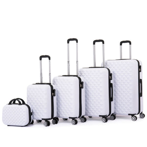 Reisekoffer Hartschalenkoffer AMY 5er Set weiss
