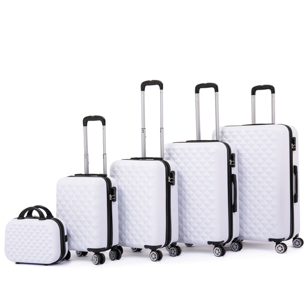 Reisekoffer Hartschalenkoffer AMY 5er Set weiss