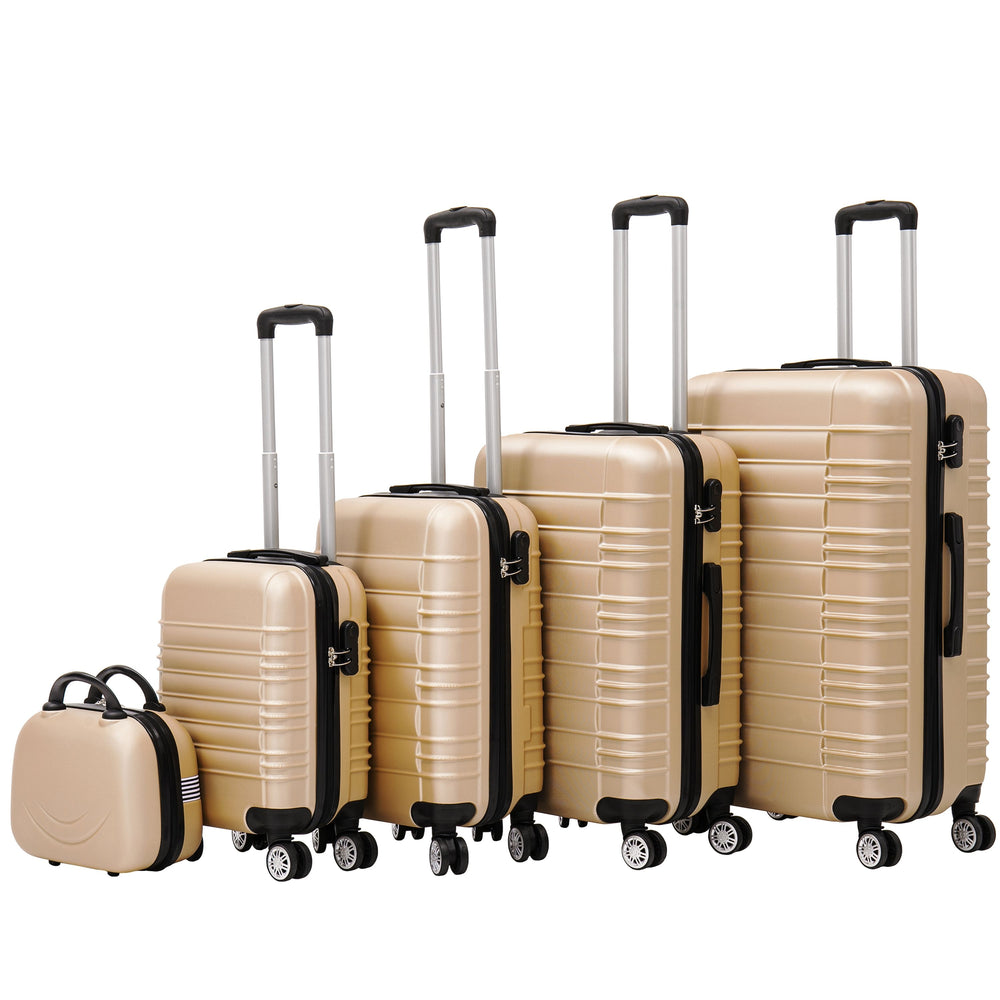 Set di 5 valigie rigide AVA, champagne