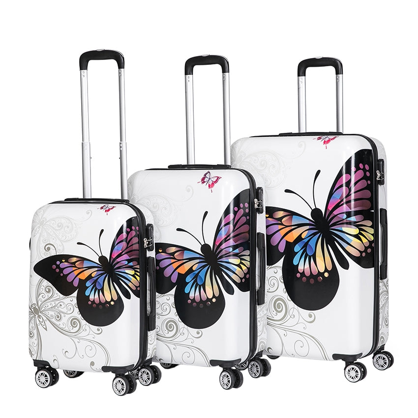 Set di 3 valigie rigide BUTTERFLY