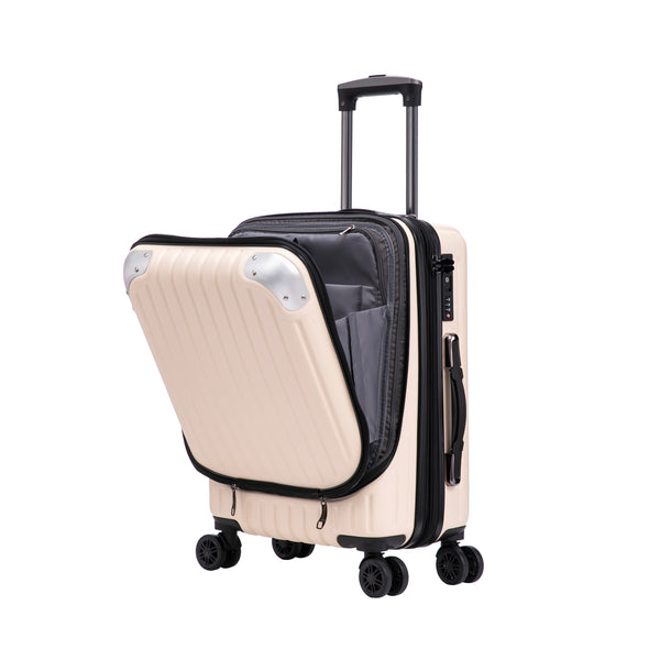 Reisekoffer Hartschalenkoffer mit Laptopfach LIMMA Grösse M beige