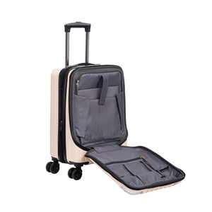 Reisekoffer Hartschalenkoffer mit Laptopfach LIMMA Grösse M beige