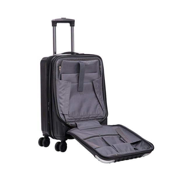 Reisekoffer Hartschalenkoffer mit Laptopfach LIMMA Grösse M schwarz