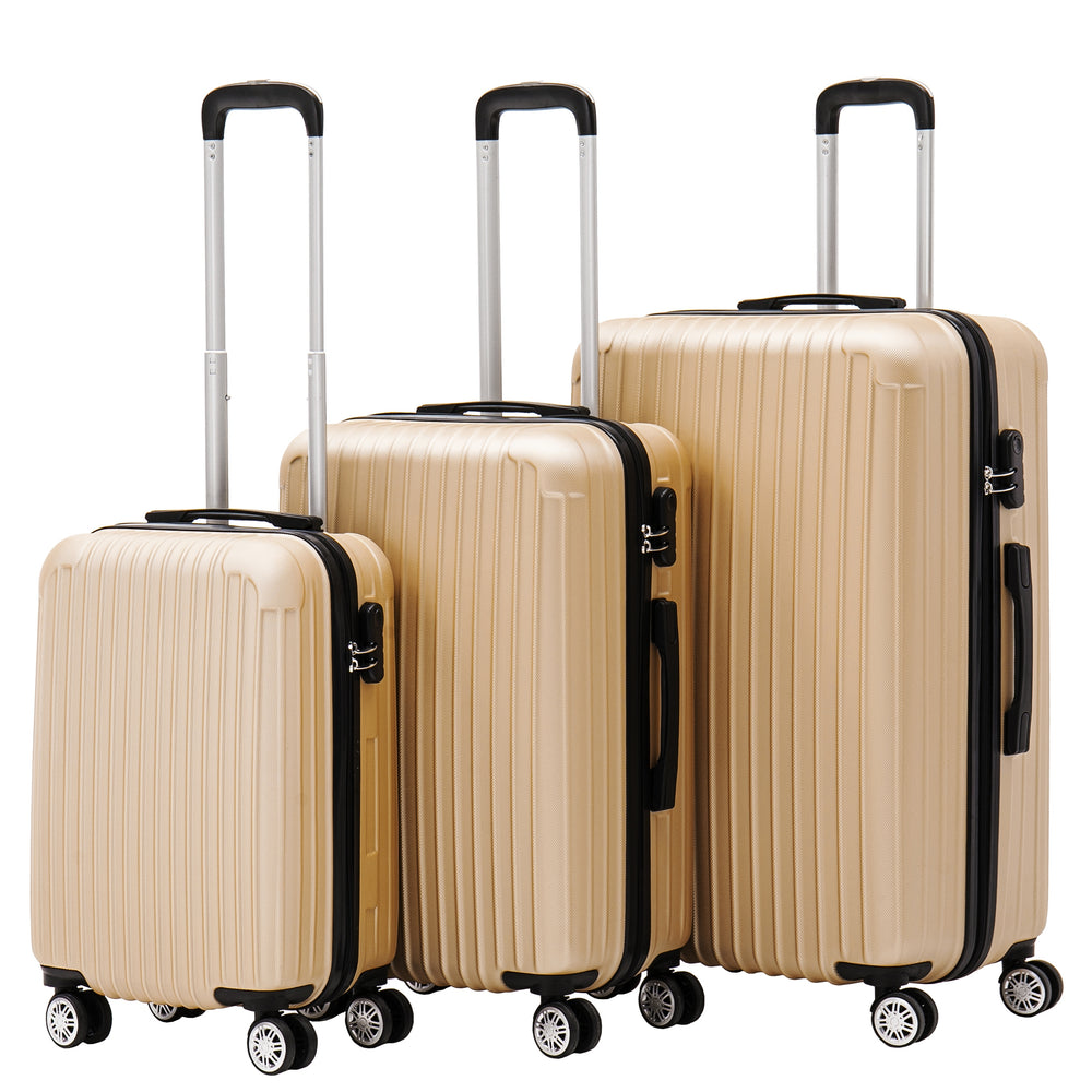 Set di 3 valigie rigide LINN, champagne