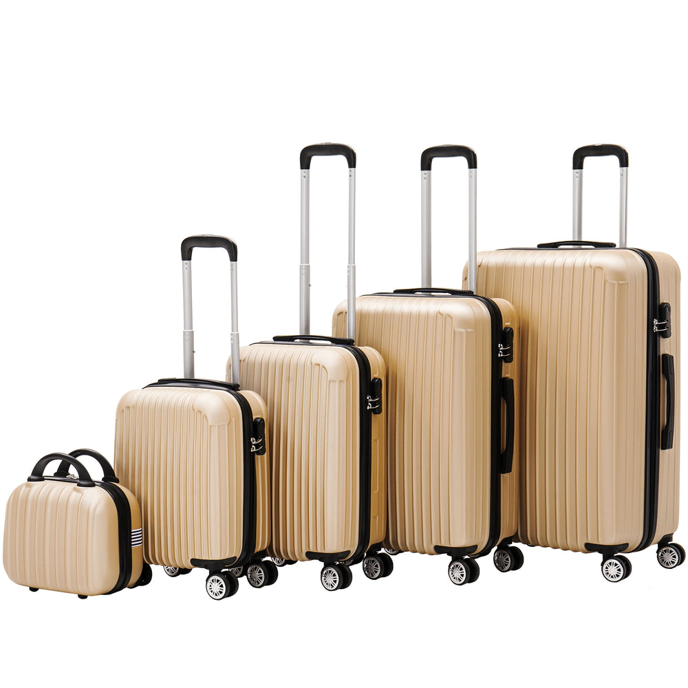 Set di 5 valigie rigide LINN, champagne