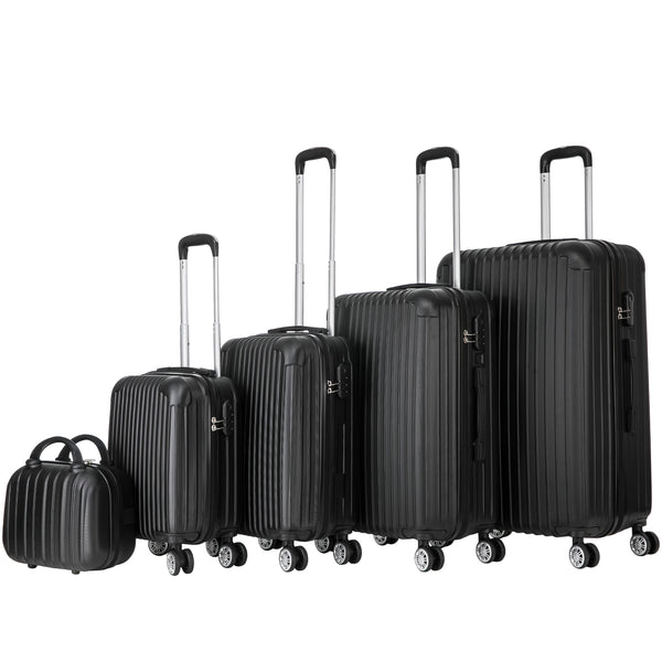 Reisekoffer Hartschalenkoffer LINN 5er SET schwarz