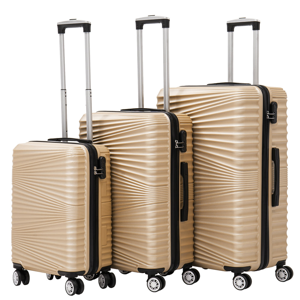 Set di 3 valigie rigide NIA, champagne