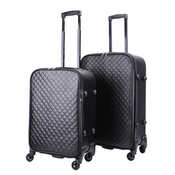 Reisekoffer Leder ODA 2er Set schwarz