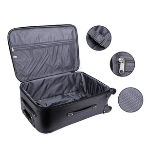 Reisekoffer Leder ODA 2er Set schwarz
