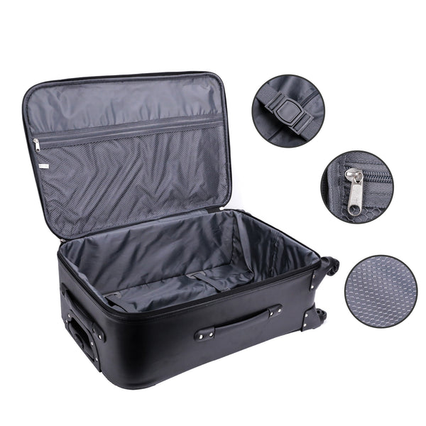 Reisekoffer Leder ODA 2er Set schwarz