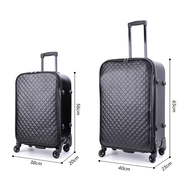 Reisekoffer Leder ODA 2er Set schwarz