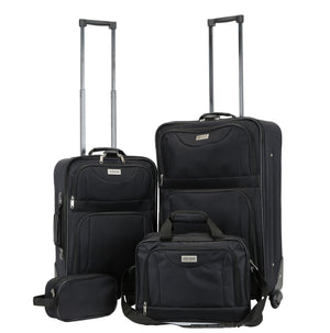 Reisekoffer Polyester 4er SET schwarz
