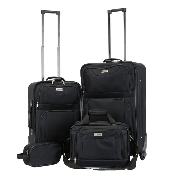 Reisekoffer Polyester 4er SET schwarz
