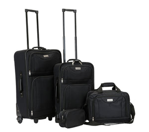 Reisekoffer Polyester 4er SET schwarz
