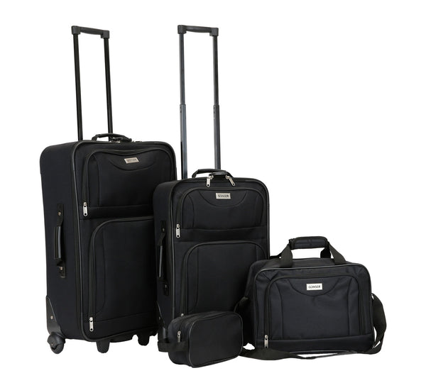 Reisekoffer Polyester 4er SET schwarz