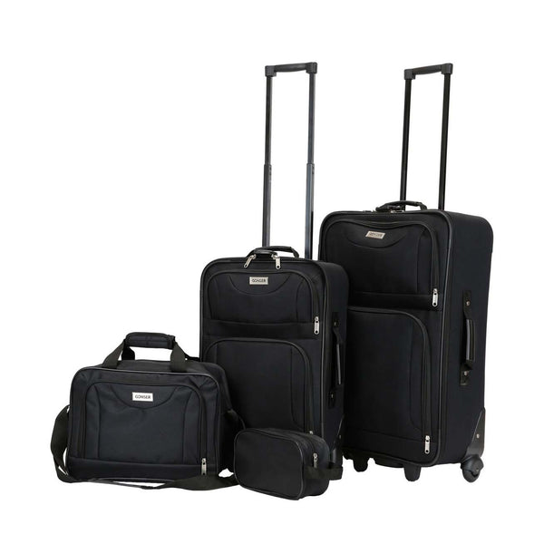 Reisekoffer Polyester 4er SET schwarz