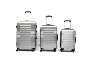 Reisekoffer Hartschalenkoffer 3er SET silber