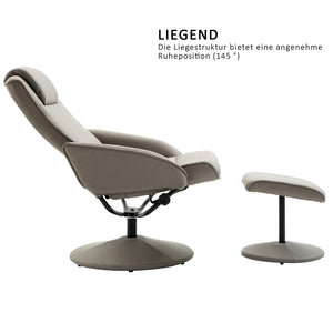 Poltrona relax porta TV con poggiapiedi, 120 kg