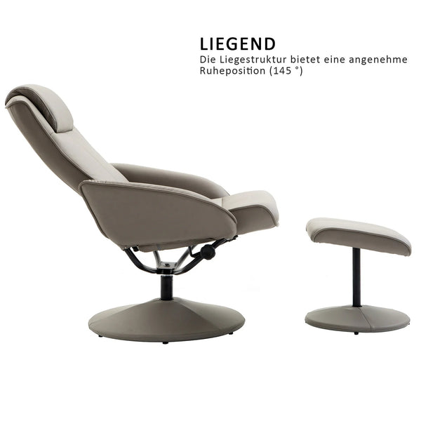 Poltrona relax porta TV con poggiapiedi, 120 kg